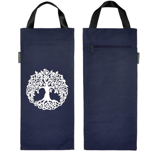 Yogalatest Yoga Sand Bag, Cotton Unfilled for Yogas, Weights and Resistance Training, Portable Fillable Weightlifting Sandbag, Tree lof Life Print - Galaxy Blue