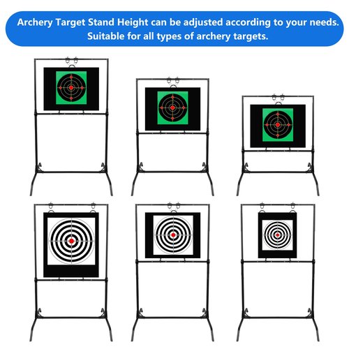 JTZFD Adjustable Archery Target Stand - Universal Fit for Bag/Foam Targets - Heavy Duty Steel Construction for Backyard, Range & Outdoor Shooting