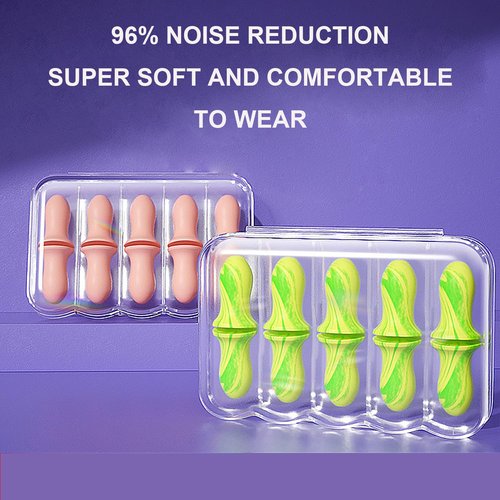 Soft Foam Shooting Ear Plugs - 5 Pair Plus Travel Case, Comfortable Earplugs for Hunting, Tactical, Target, Skeet and Trap Shooting (Orange, One Size)