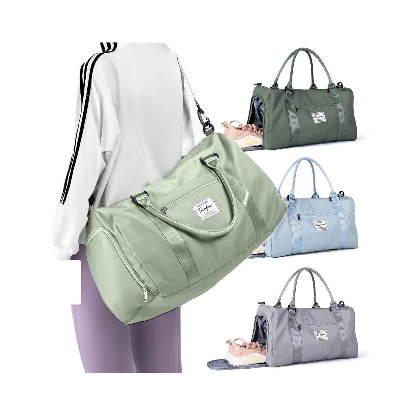 Weekender Duffel Bags for Women Men, Travel Totes Bag for Airplane, Cute Sports Gym Dance Overnight Luggage Bag with Wet Pocket Shoe Compartment, Carry On Hospital Bag for Labor and Delivery
