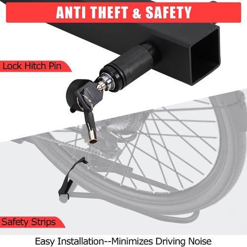 Fat Tire Bike Rack for 2 Bikes, 180Lbs Foldable Platform Carrier, Ebike Hitch Rack with 2-Inch Hitch, Fits SUV, Truck, RV