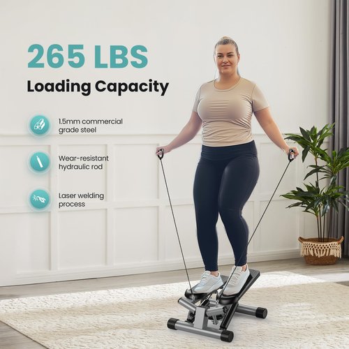OLIXIS Stepper for Exercise, Stair Step Workout Machine with Resistance Bands, Mini Stair Stepper at Home Workout Equipment with 265 LB Load Capacity,Fitness Stepper with LCD Monitor