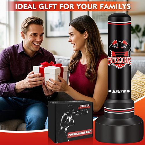 Freestanding Punching Bags for Adults Teens, 70" Freestanding Punching Bag with Stand,Suitable for Kickboxing Martial Arts MMA Dummy Karate Home Gym Training(not Included Pump and Gloves)