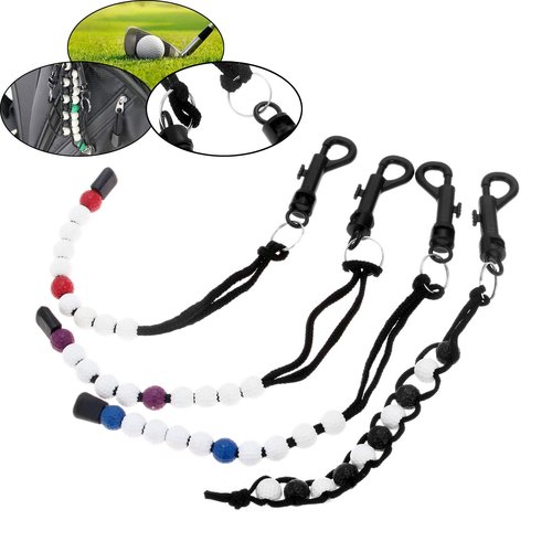 MUXSAM 1 Piece Golf Beads Score Counter with Clip (Purple), Golf Stroke Score Count Keeper Putting Score Counter for Referee Caddy Golfer