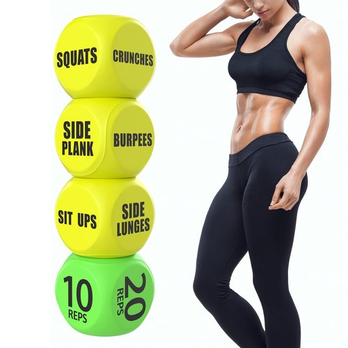 TidyFriend Exercise Dice, 6 Sided Foam Fun Workout Dice for Solo or Group Classes, Great Dynamic Exercise Equipment (Yellow)