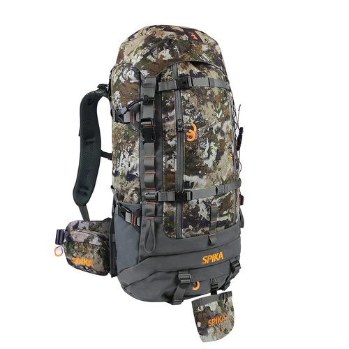 SPIKA Hunting Backpack Internal Frame for Men Waterproof Hunting Pack Camouflage with Rifle Holder Extendable 80L Capacity