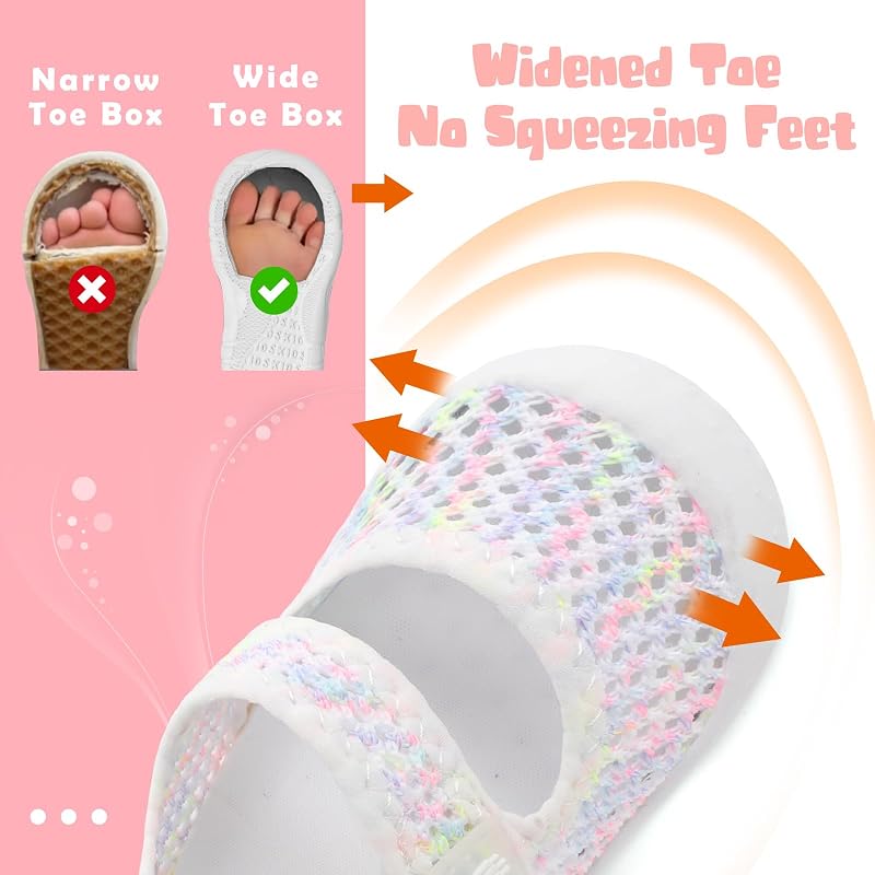 BARERUN Whitedye 5-5.5 Toddler Water Shoes - Wide Toe Water Sandals with Quick-Dry Breathable Upper, Arch Support, Hook & Loop