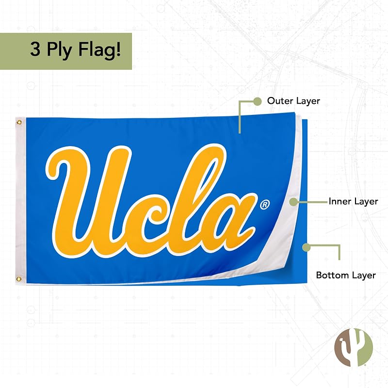 3x5 Ft UCLA Bruins Flag - Double-Sided Outdoor Banner, Officially Licensed