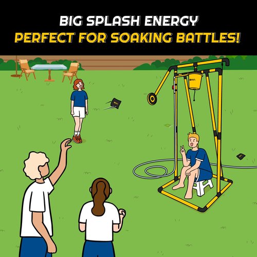 A11N SPORTS Splash Bucket Game - Water Dunk Play for Teens & Adults, Oversized Backyard Soaking Fun, Alternative Dunk Tank for Carnivals & Summer