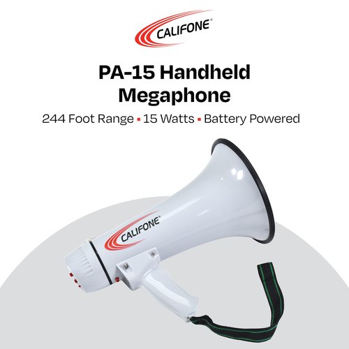 Califone PA-15 Handheld Megaphone with 1000 Foot Range