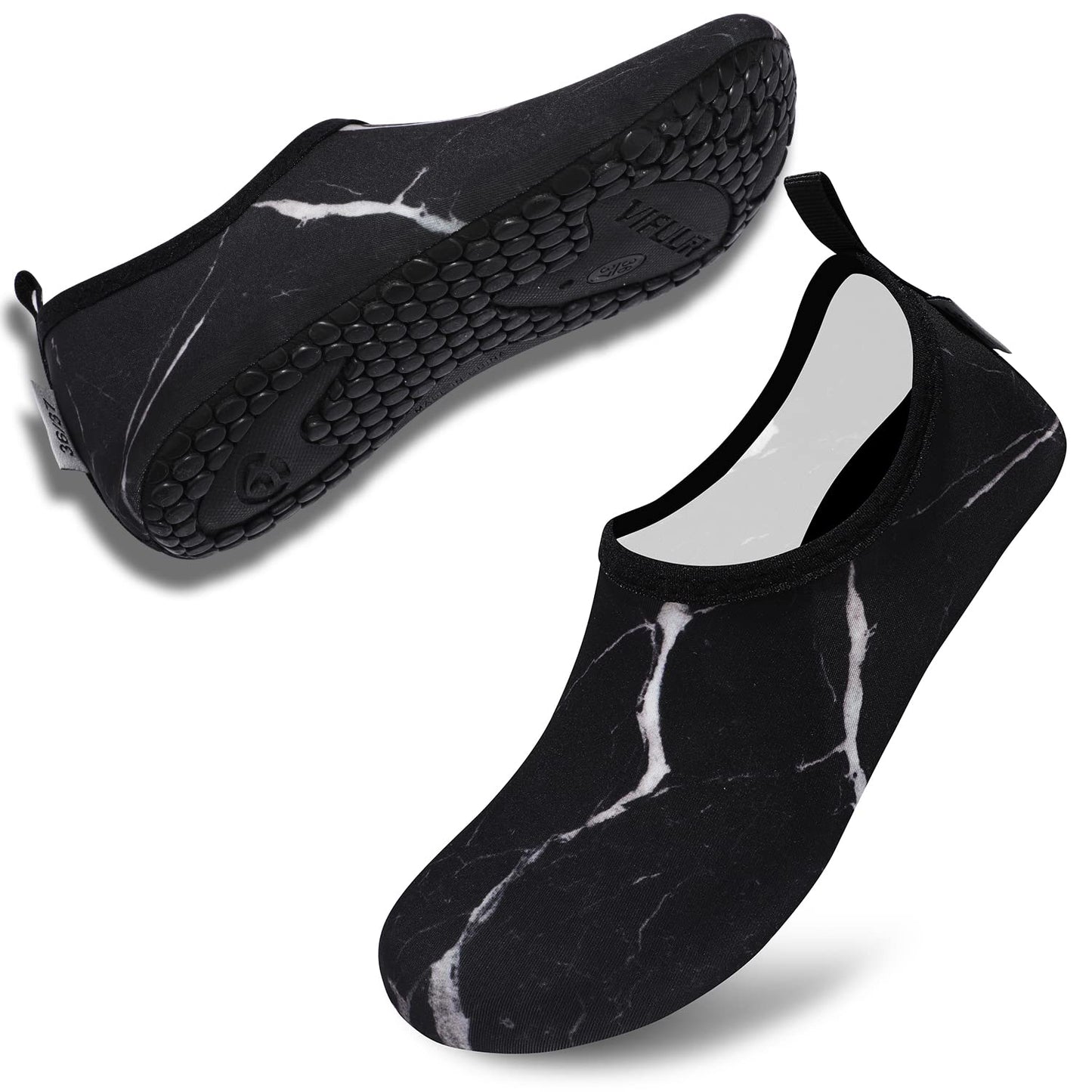 VIFUUR Water Sports Unisex Shoes Marble Black - 9-10 W US / 7.5-8.5 M US (40-41)