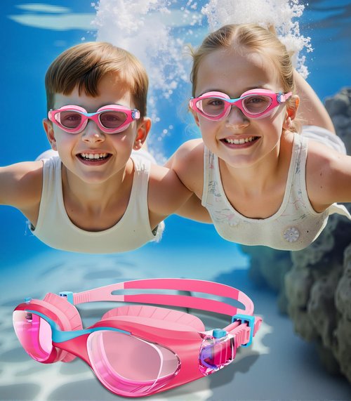 HIGAHY Swim Goggles for Kids 6-14, Anti-Fog UV Protection Clear Swimming Goggles, Leakproof Pool Swim Goggles for Boys Girls