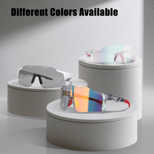Photochromic Cycling Glasses for Men Women – UV400 Mountain Bike Sunglasses, Anti-Fog Sports Goggles for Outdoor Riding
