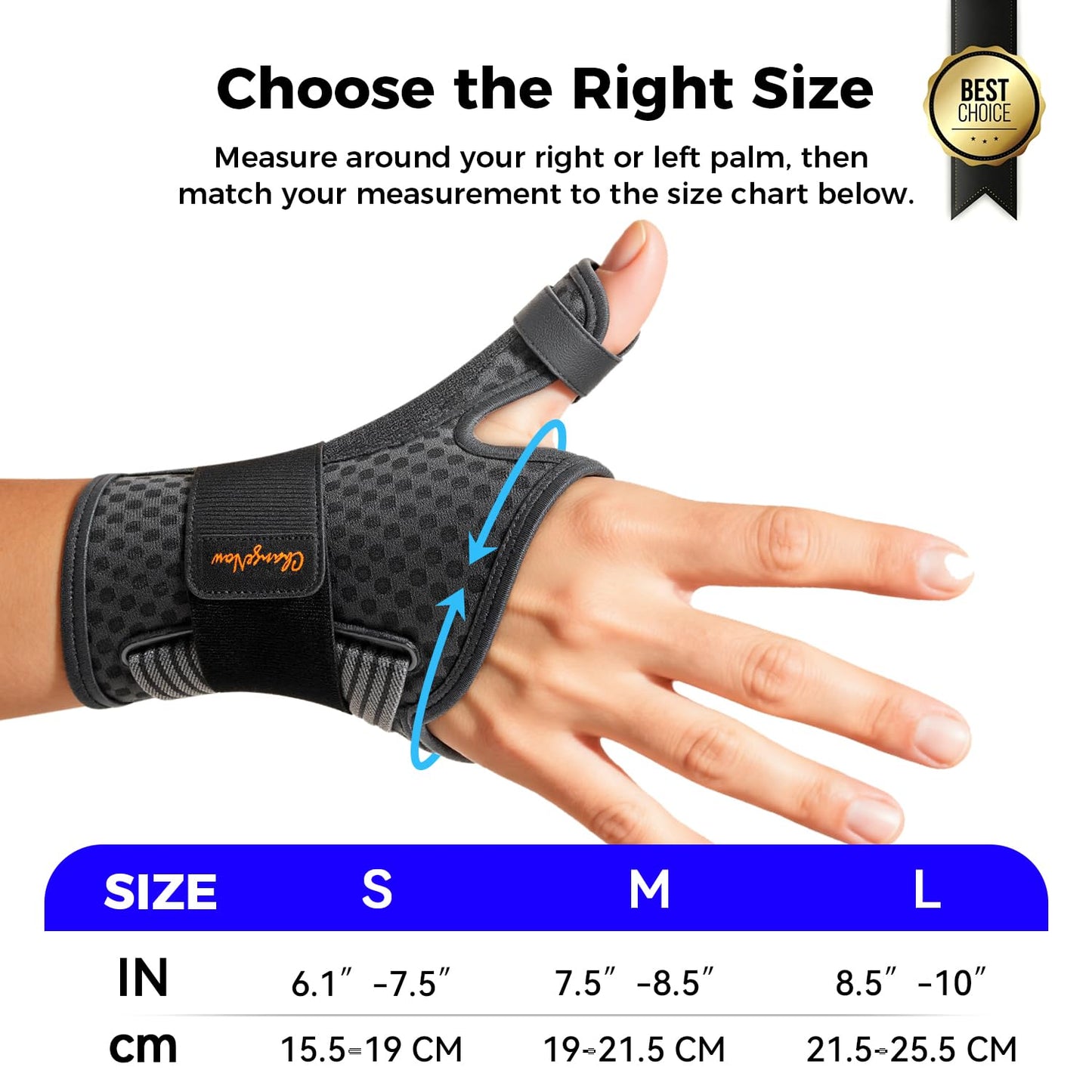 Medical-Grade Thumb Brace for Right & Left Hand,[Upgraded Breathable & Support] Thumb Spica Splint for Pain Relief, Adjustable Thumb Stabilizer for Arthritis, De Quervain's Tenosynovitis, Sprains, Trigger Finger, M