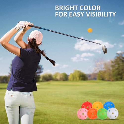 Joyberg Practice Golf Balls 24 pack, 42mm Plastic Golf Balls, Practice Golf Balls for Backyard, training golf balls for Swing Practice (Multicolor)