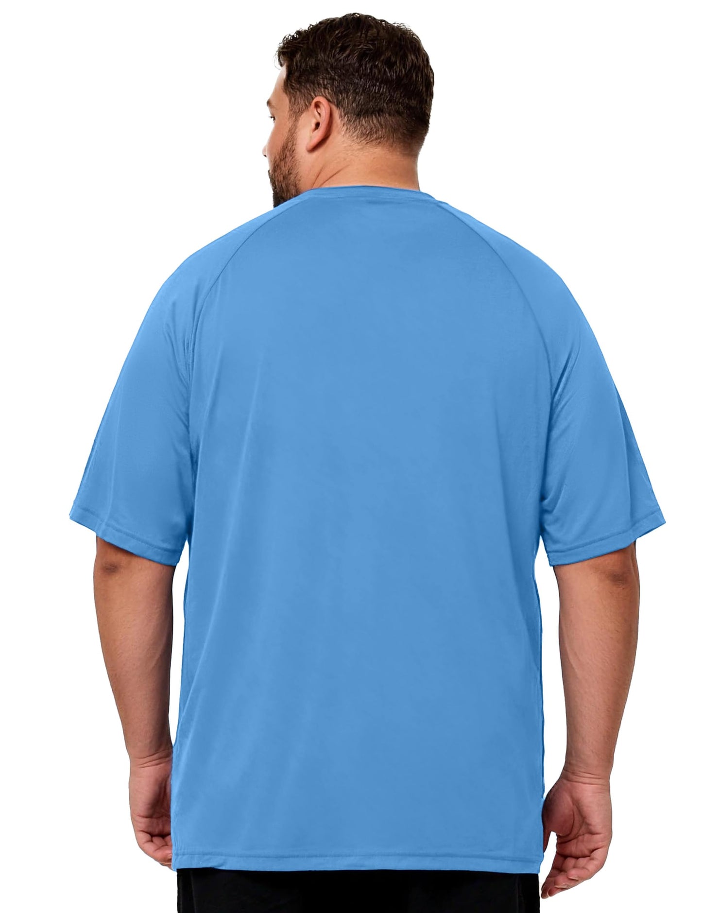 Men's Big and Tall Swim Shirts, UPF 50+ Sun Protection Short Sleeve Rash Guard, Quick Dry T-Shirt for Beach and Surfing