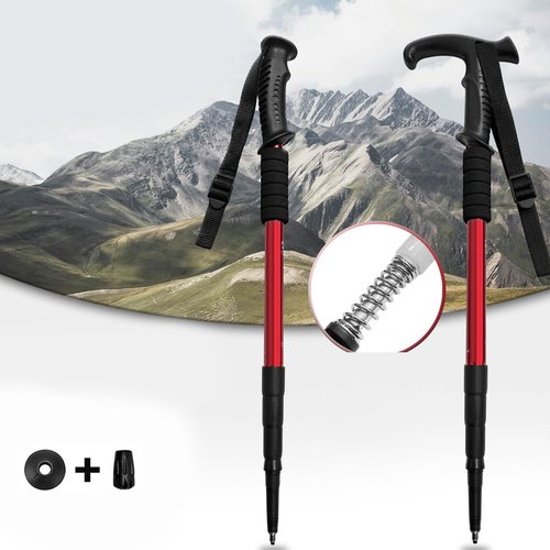 TOPFROP Regulable Aluminum Hiking Stick Portables Ergonomic Bents Handle Trekking Poles for Hiking and Outdoor