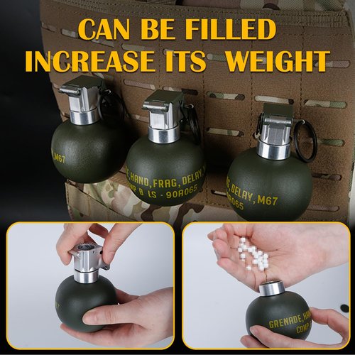 Zhongren Dummy Grenade Toy Model Plastic Grenades CS Airsoft Tactical Gear Accessories for Army Fans Cosplay Movie Props Outdoor (M67)