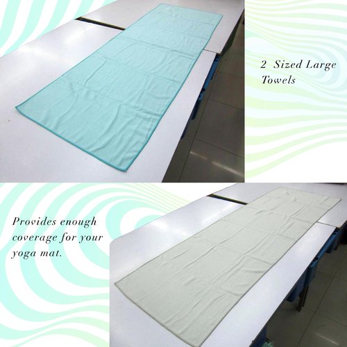 WonderVibes 2x1 Hot Yoga Towel Pack - 2 Yoga Mat Towel - Quality Yoga Towel with Mesh Bags - Yoga Towels for hot Yoga Non Slip - 2 Absorbent Pilates Mat Towels - Multi-use
