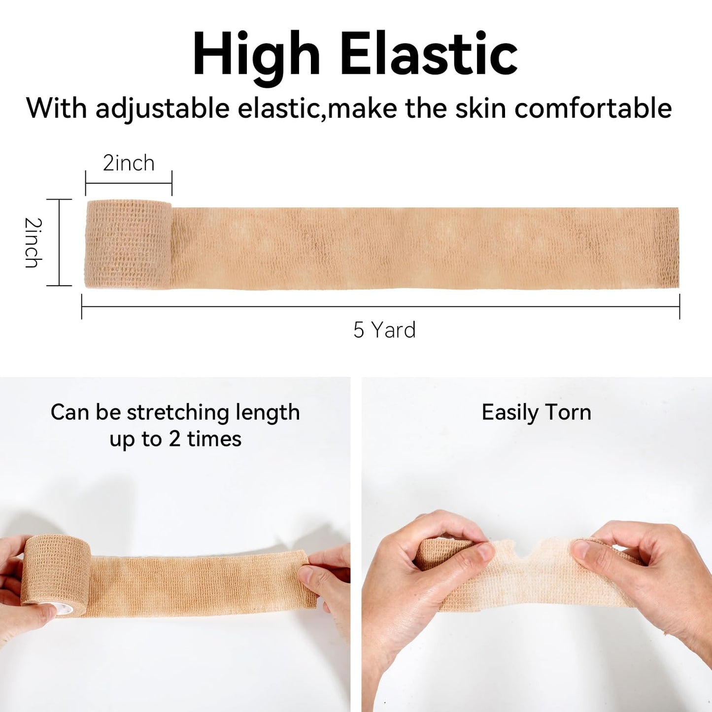 JHGIC Self Adhesive Bandage Wrap,Bandage Tape,Medical Tape,Vet Tape
