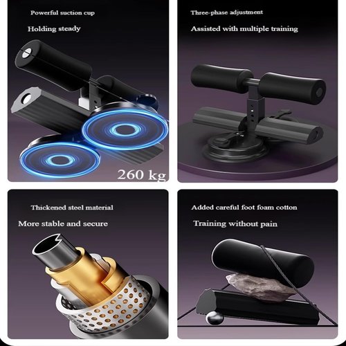 Ab Training Auxiliary Device-Multi-functional Adjustable Ab Trainer 3-Level Sit-Up Assistant with Dual Suction Cups, Ergonomic Low-Impact Core Strengthener for Home/Gym (#2)