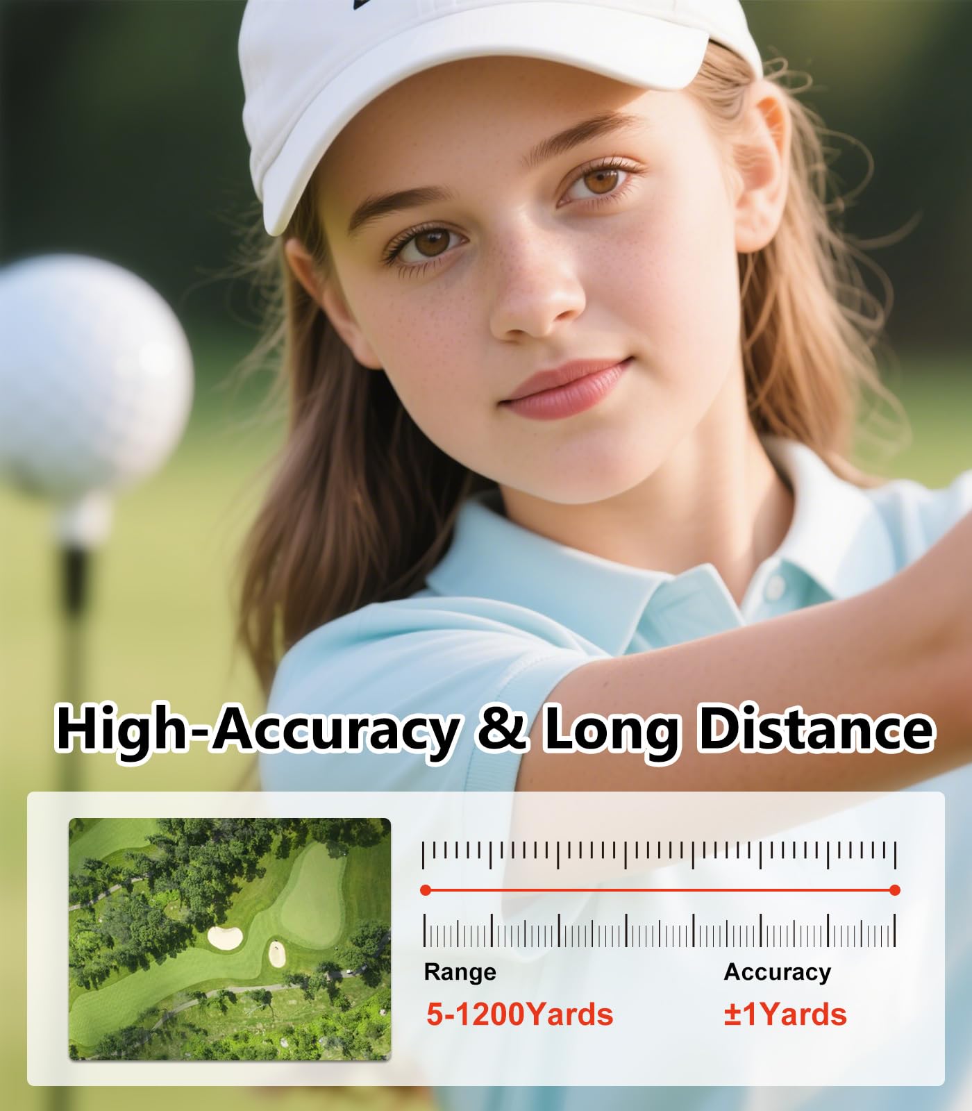 Flagfront Range Finder Golf Rangefinder with Slope, 1200 Yards Golf Range Finder, 6X Magnification, Flag Locking Vibration, Must Accessories for Golfer
