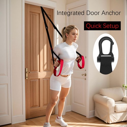 OUUO Home Suspension Straps Training Kit, Gym Bodyweight fitness All in One Workout for Full Body, with Safety Sign, Big Poster&Mess Bag