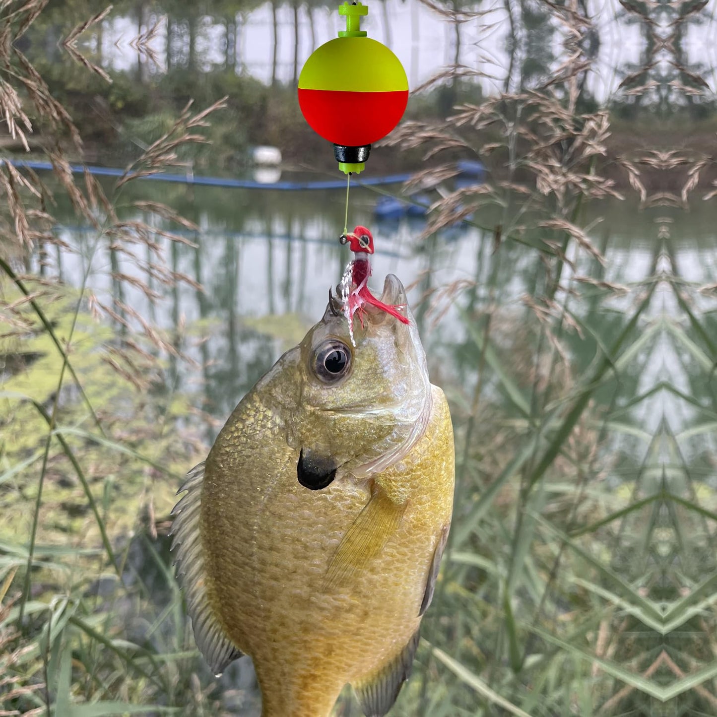 Bombite Fishing Bobbers Floats,10 Packs Weighted Bobbers for Fishing Foam Snap-on Fishing Floats Ball Oval Fishing Corks Bluegill Crappie Panfish Bass Trout Ball-Shape 1.5 in