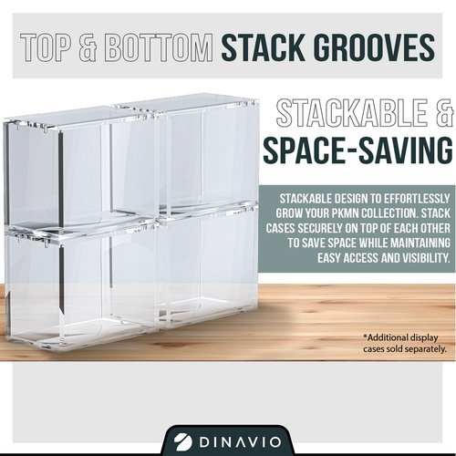 Dinavio Crafthouse PKMN Booster Box Case Acrylic Display Stackable - 8mm + 5mm Ultra Thick Acrylic with 5x3mm Strong Magnets - PKMN Booster Box Case Protector - Compatible with PKMN Booster Boxes