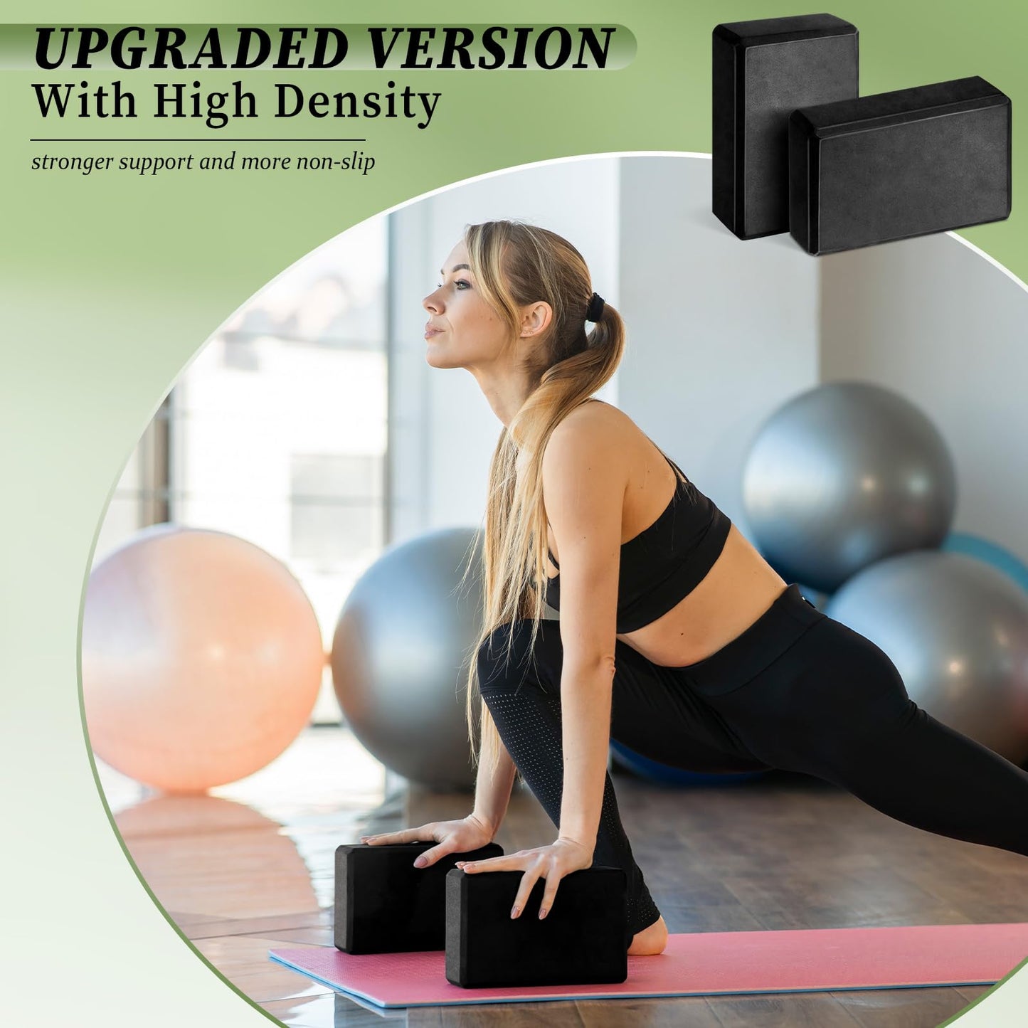 20 Pcs Foam EVA Yoga Blocks Lightweight Non-Slip Supportive Foam Blocks Yoga Prop Accessories for Pilates, Stretching and Meditation, Men and Women Yogi (Black)
