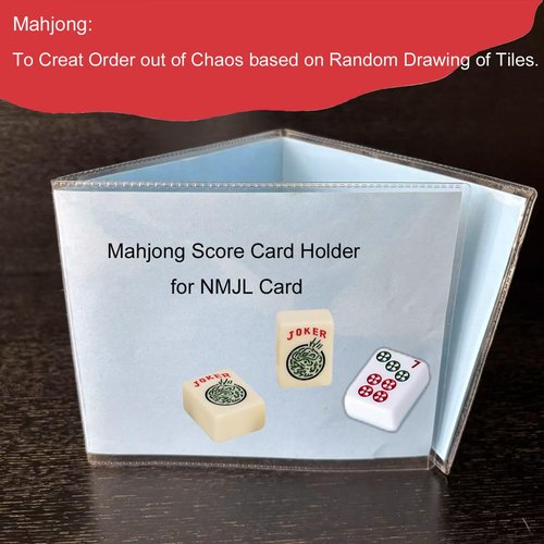 KAIBERYL 2025 Mahjong Card Holder, Fit Large Print Size(6 1/8”x4 3/4”), Durable Protective Cover Holder, Clear Plastic Sleeves for NMJL Card, Mahjongg Card Protector Set (4Pack)