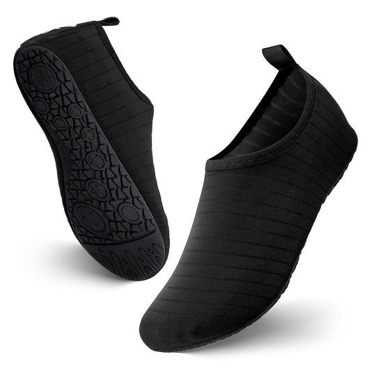 1 Pair Unisex Quick-Dry Aqua Socks - Barefoot Water Shoes with Anti-Slip Sole for Beach/Yoga/Surfing, Lightweight Swim Shoes (Reef/Boating/Pool Use)
