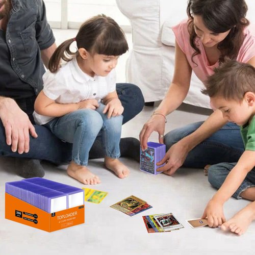 QTYORD 400Pcs Top Loaders for Cards (200Pcs Hard Plastic Card Holders & 200Pcs Penny Card Sleeves) 3" x 4" Toploaders, Card Protector Sleeves for Baseball Football Sports Cards, Standard Trading Cards