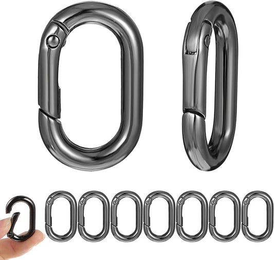 1 Inch Oval Carabiner, 10Pack Small Metal Carabiner Clip,O Rings Spring Snap Hook, Purse Keychain Replacement for Lanyard Keychain, Car Key Rings Hook, Outdoor Camping Fishing Wallet, Dog Tag Clips
