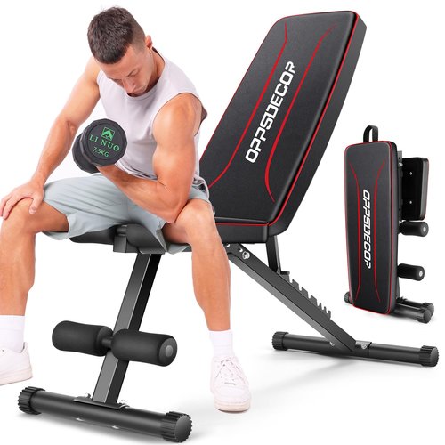 OPPSDECOR Weight Bench for Home Gym, 660LBS Fast Foldable Workout Bench Press for Home Gym Full Body Strength Training, 8 Adjustable Backrests Incline/Flat/Decline Sit up Bench