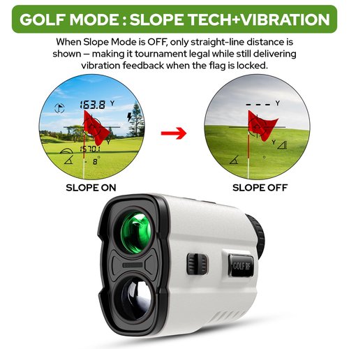 APTGRF Golf Rangefinder with Slope Switch, 800 Yards Laser Range Finder with Flag Pole Locking Vibration, 6X Magnification and Rechargeable Battery