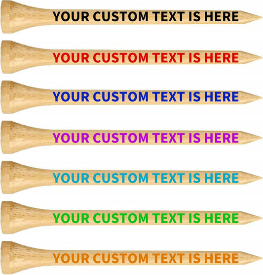 100-1000pcs Personalized Golf Tees, Printed with Your Name or Text Logo. Custom Bamboo Golf Tees, 3 1/4'' 2-3/4'' 2-1/8'', Personalized Golf Gifts