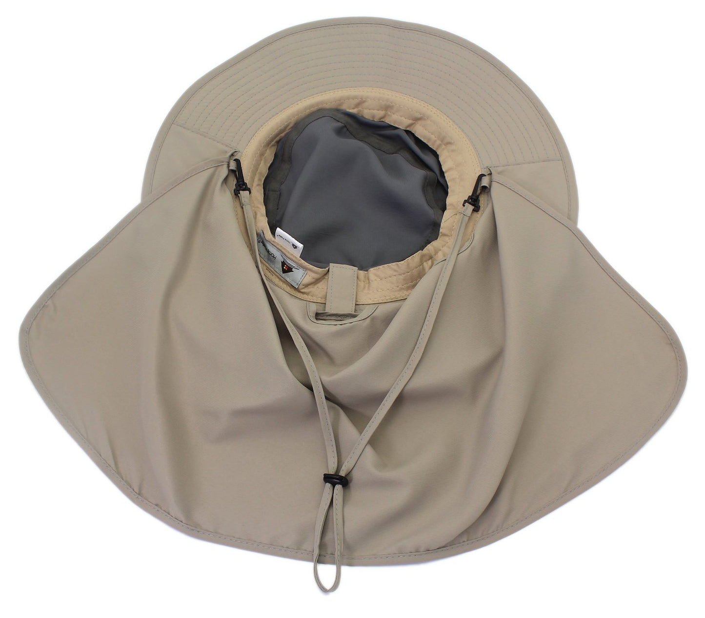 Home Prefer Unisex UPF50+ UV Protection Sun Hat with Neck Flap Wide Brim Fishing Hat for Mens Womens Outdoor Gray Brim