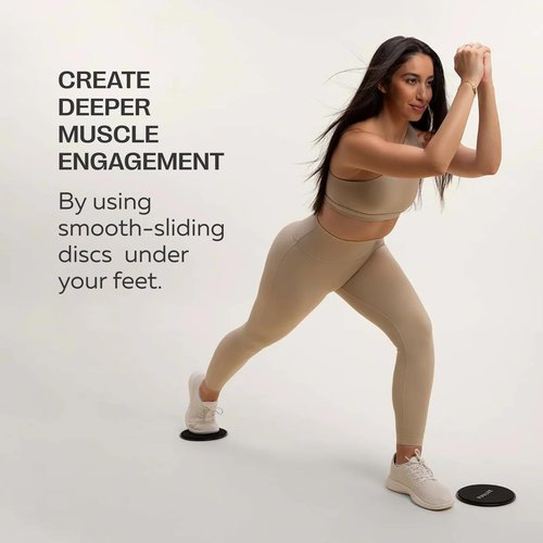 Pvolve Gliding Discs- Home Gym Fitness Equipment For Use On Carpet And Wood Floors To Exercise Your Core And Strengthen And Tone Legs And Glutes