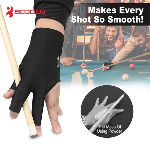 YFY Billiards Glove 3 Finger Pool Glove for Left Hand, Durable Double Stitched, Snooker Cue Sport Glove Popular Sizes for Men & Women