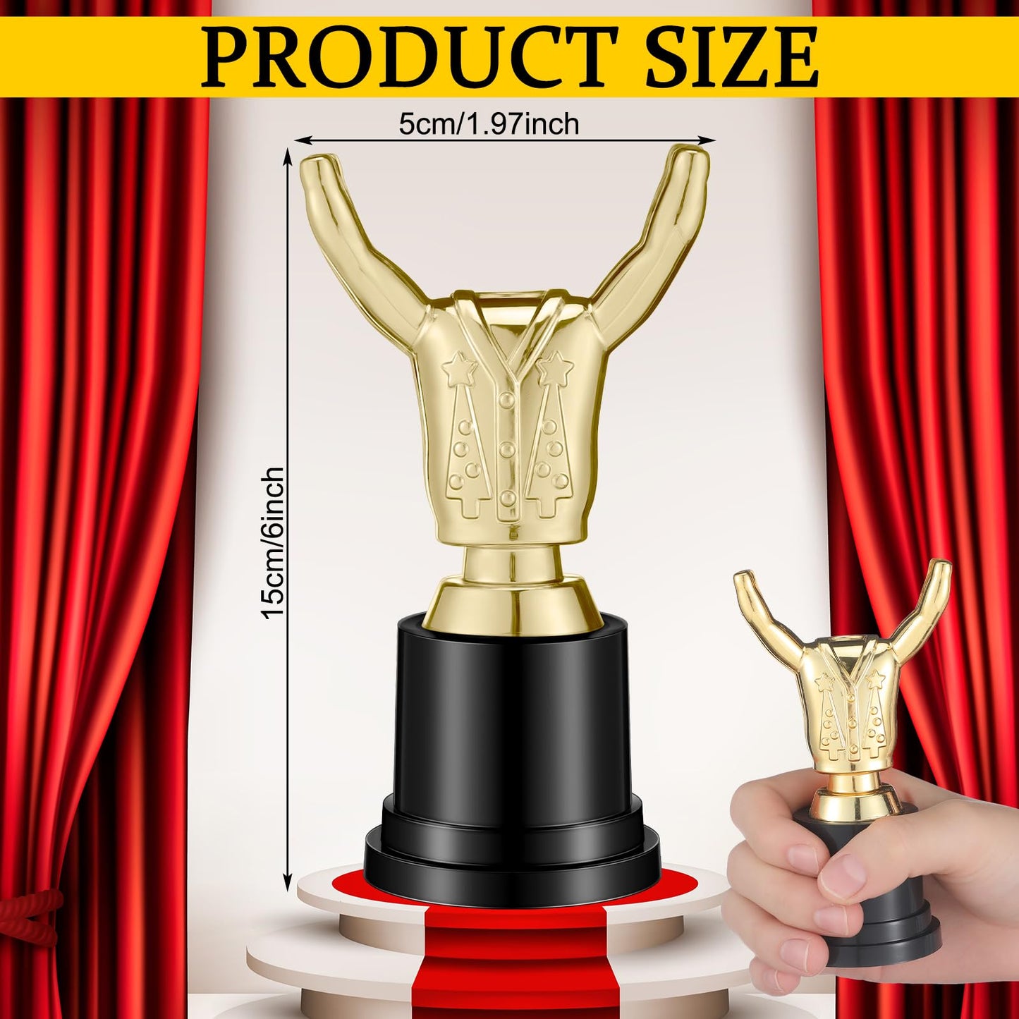 Tondiamo Small Trophy Celebrate The Top Award 6 Inch Tall Plastic MVP Funny Game Small Trophy and Awards for Employees Boss Custom Competition Gifts (Ugly Sweater)
