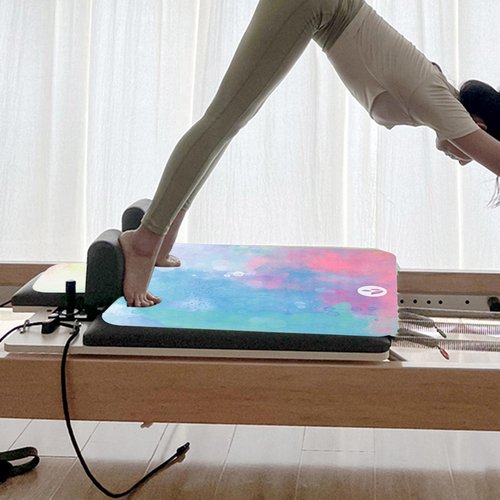 Anti Slip Pilates Reformer Mat, Fitness Gym Mat Rubber Backing Small Printed Soft Pilates Reformer Cover for Indoor Outdoor Accessories, Style B