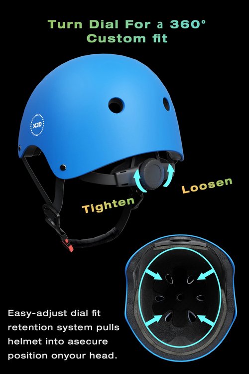 XJD Kids Bike Helmet,Multi-Sport Protective Gear Set for 3-5-8-14 Years Boys Girls with Knee and Elbow Pads Wrist Guards fit Roller Skates,Cycling,Skateboarding,Skating Scooter (Blue, Small)