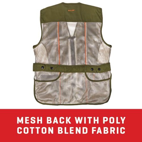 Allen Company Ace Shooting Range Vest with Moveable Shoulder Pad, Unisex - Shooting Apparel for Adults - Sizes M/L & XL - Olive/Tan