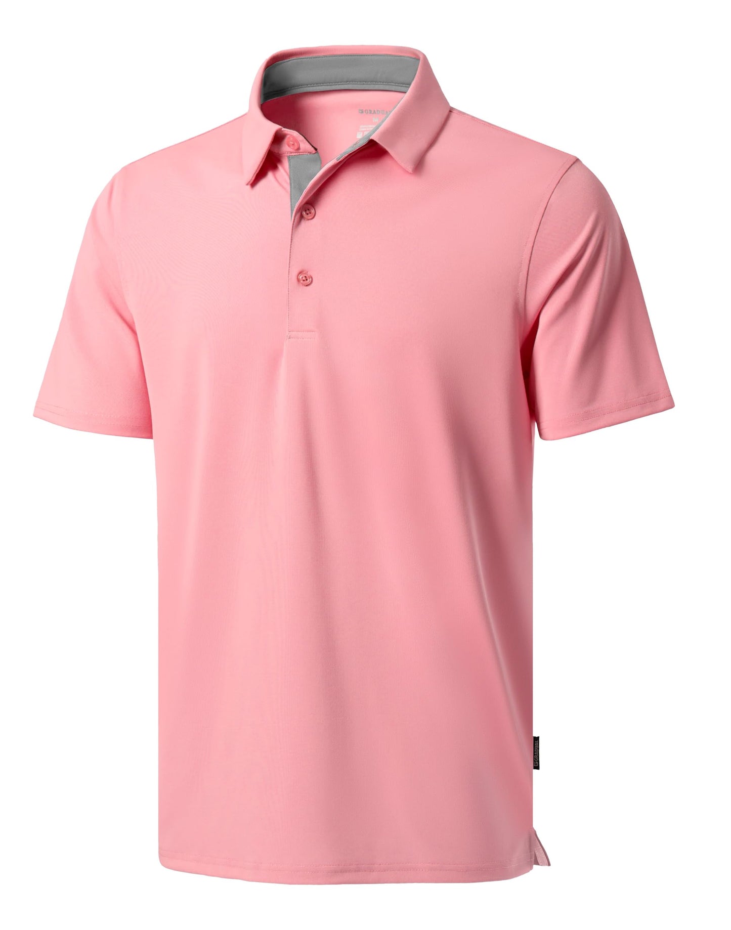 Men's Golf Polo Shirts Dry Fit Short Sleeve Shirt, Pink, S