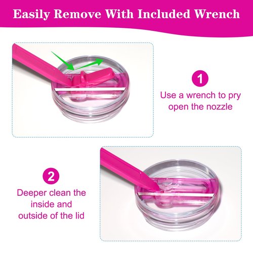 Upgraded 2 Pack 40 OZ Flip Straw Lid for Stanley Quencher ProTour,Leak Proof Lid Replacement for Stanley H2.0 Quencher,No Spill Detachable Tumbler Cup Lids,Stanley Accessories Rose Red