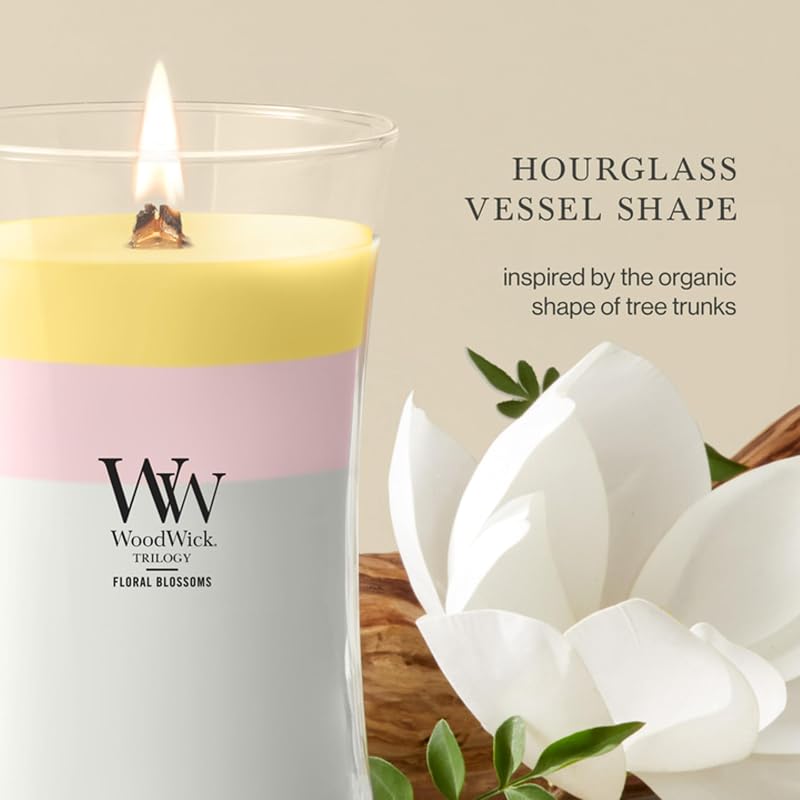WoodWick Floral Blossoms Tri-Scented Candle 21.5oz - Pluswick Crackling Wick