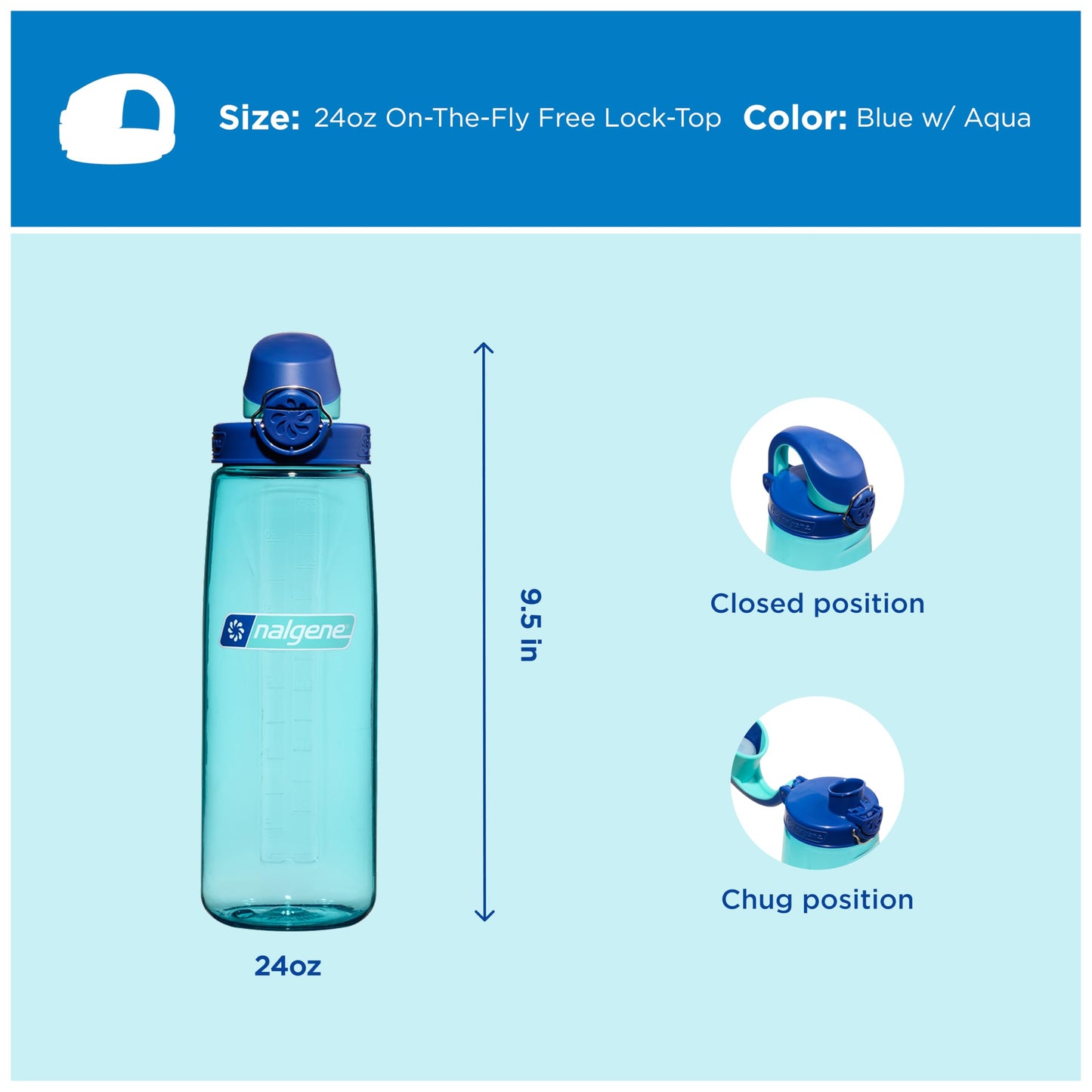 Nalgene Sustain Tritan BPA-Free On The Fly Water Bottle Made with Material Derived from 50% Plastic Waste