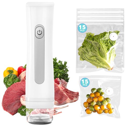 Vacuum Sealer Set Handheld Vacuum Sealer for Food Rechargeable Portable Cordless Vacuum Sealer Machine for Food Preservation Storage With 30 Reusable Vacuum Seal Bags
