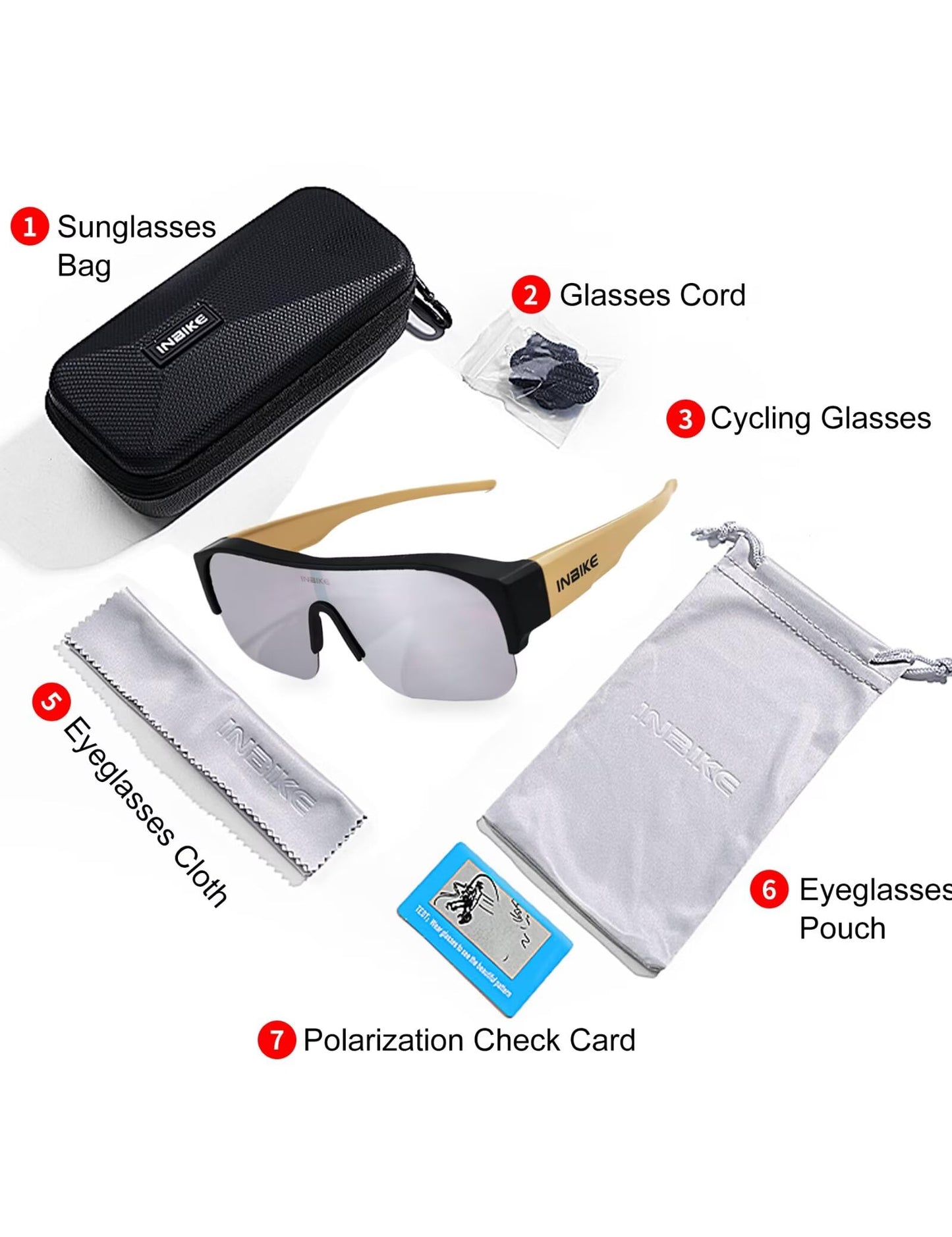 INBIKE Polarized Fit Over Glasses Sunglasses UV400 Protection for Men Women Cycling Driving